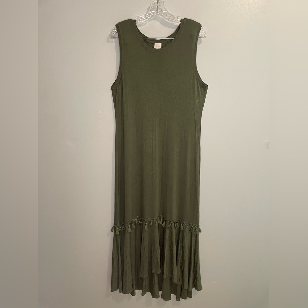 Cupio Olive Green Maxi Dress